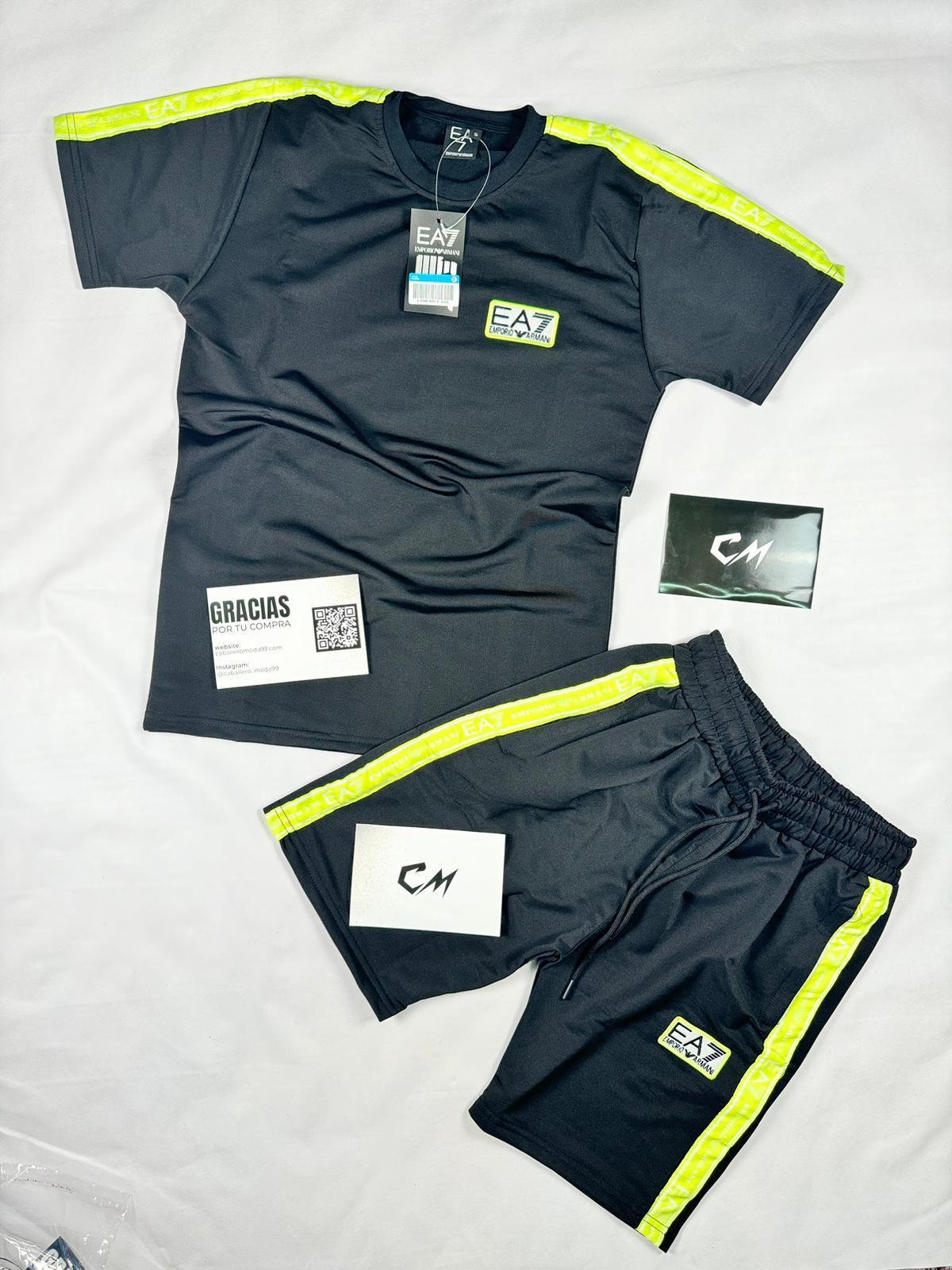 Conjunto EA7 Emporio Armani Negro Amarillo
