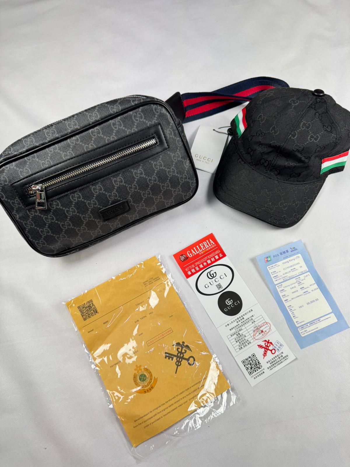 Pack Bolso Cruzado + Gorra Negro Tricolor